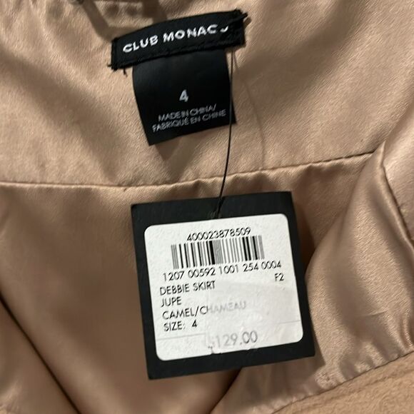 CLUB MONACO (NWT) "Debbie" Camel Wool Button Down Skirt, Size 4 - Picture 4 of 10
